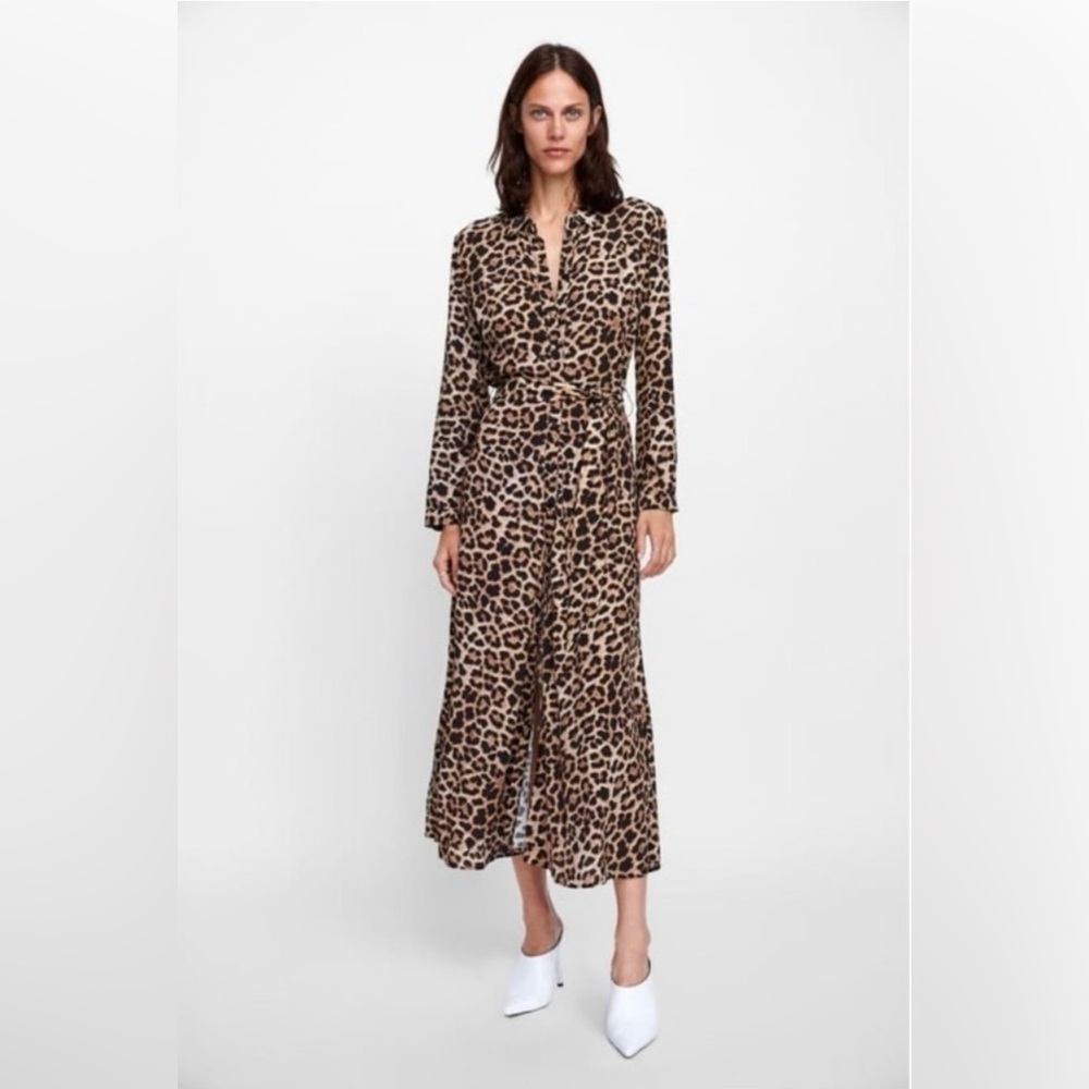 Zara Leopard Print Cheetah Maxi Dress size M